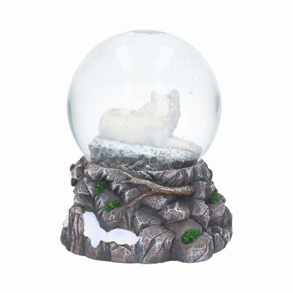 Photo #4 of product B3653J7 - Lisa Parker Guardian of the North Wolf Snowglobe