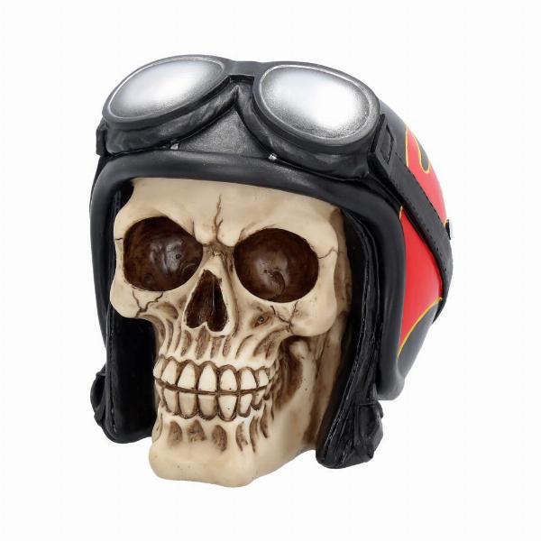 Photo #2 of product U3539J7 - Hell Fire Biker Flame Helmet Skull Ornament
