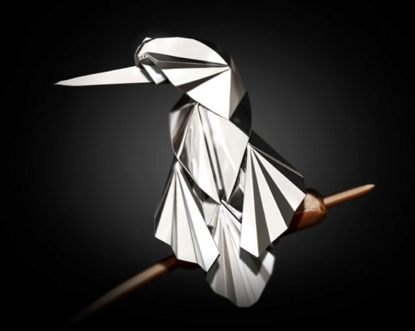 Photo of Kingfisher Hallmarked Sterling Silver and Bronze Figurine NOMI Design