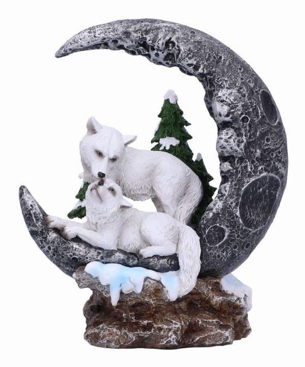 Photo #1 of product U6441X3 - Lunar Companions Wolves Moon Figurine 19.3cm