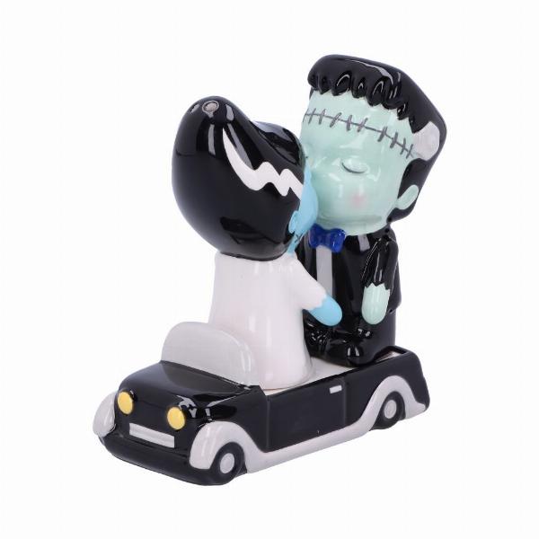 Photo #2 of product D6121W2 - Frankenstein and His Bride Salt and Pepper Shakers 11.4cm