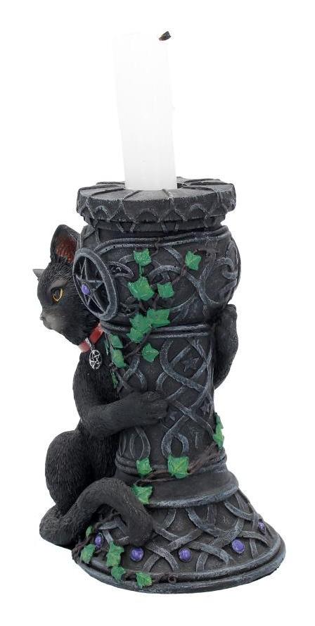Photo #2 of product B1810E5 - Midnight Cat Candle Holder Wiccan Witch Gothic Ornament