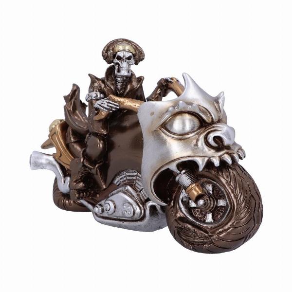 Photo #2 of product U5946V2 - Rebel Rider Bronze Skeleton Biker Figurine 19cm