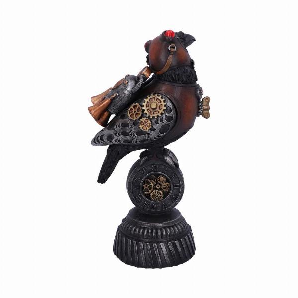 Photo #4 of product D5414T1 - Steampunk Rivet Raven Mechanical Bird Figurine