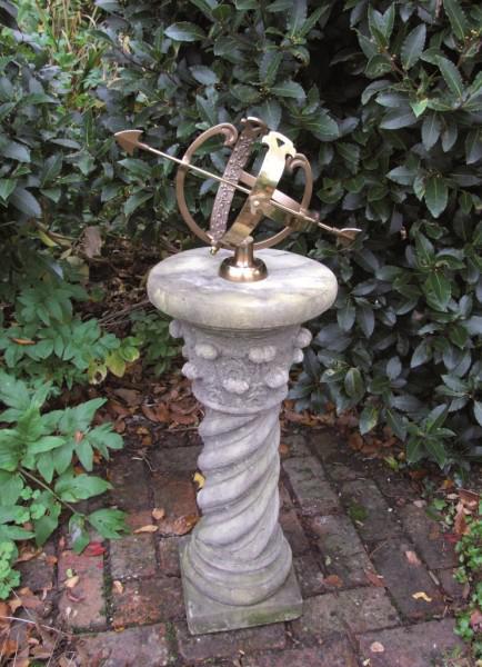 Photo of Roman Stone Column with Brass Armillary