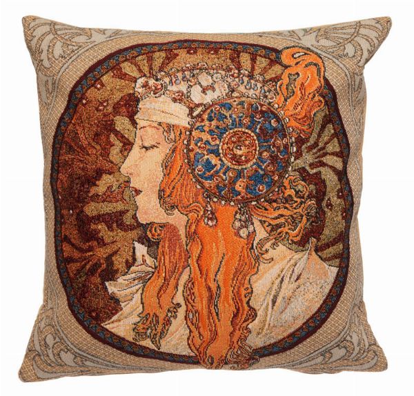 Phot of Rousse Byzantne By Mucha Tapestry Cushion