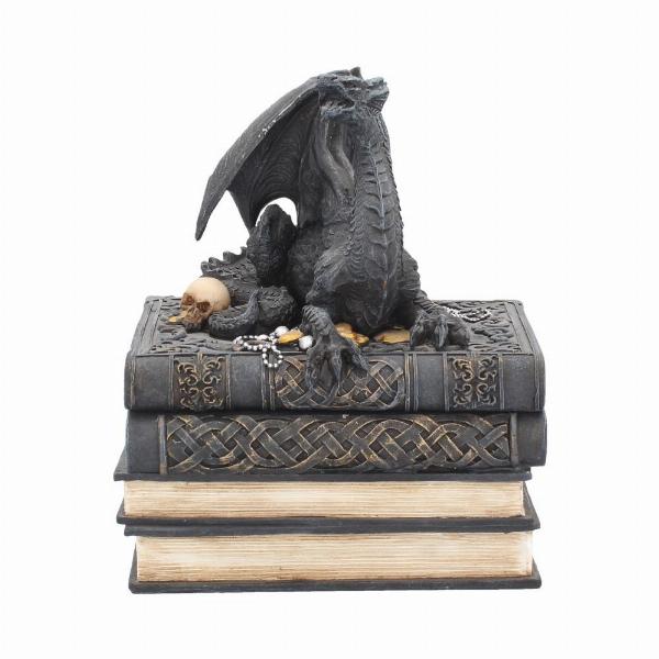 Photo #2 of product U2067F6 - Secrets of the Dragon Box Gothic Skull Books Trinket Box