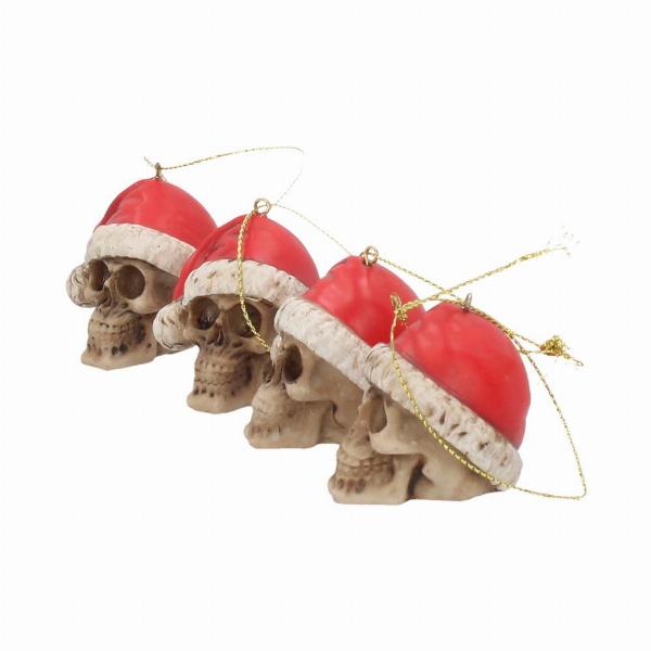 Photo #2 of product U2086F6 - Set of Twelve Silent Night Skull Baubles