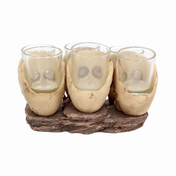 Photo #4 of product U1646E5 - Six Shooter Skulls Skull Shot Glass Set