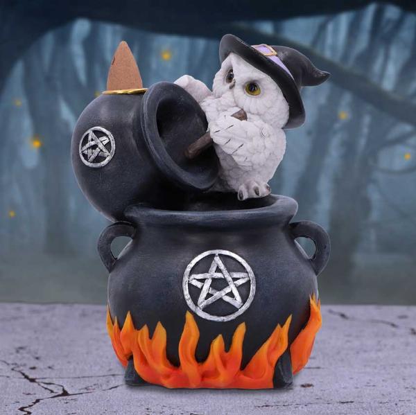 Photo #5 of product U6133W2 - Snowy Brew Owl Backflow Incense Burner 17cm