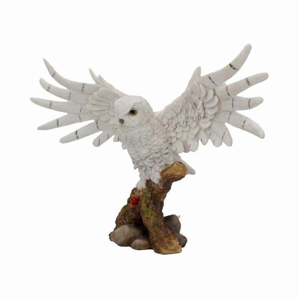 Photo #2 of product U4170M8 - Snowy Rest Beautiful Snowy Owl Figure 38cm