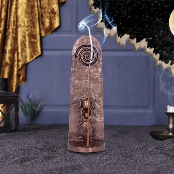 Photo #5 of product B6193W2 - Exclusive Bronze Spiral Goddess Incense Holder 23.5cm