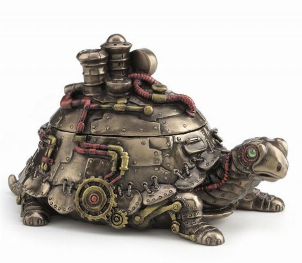 Photo of Steampunk Turtle Figurine Box Bronze