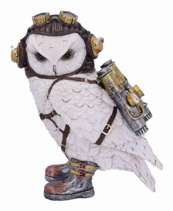 Photo #1 of product U4927R0 - Steampunk The Aviator Pilot Snowy Owl Figurine