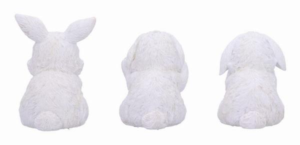 Photo #3 of product B6900C24 - Three Wise White Bunny Figurines