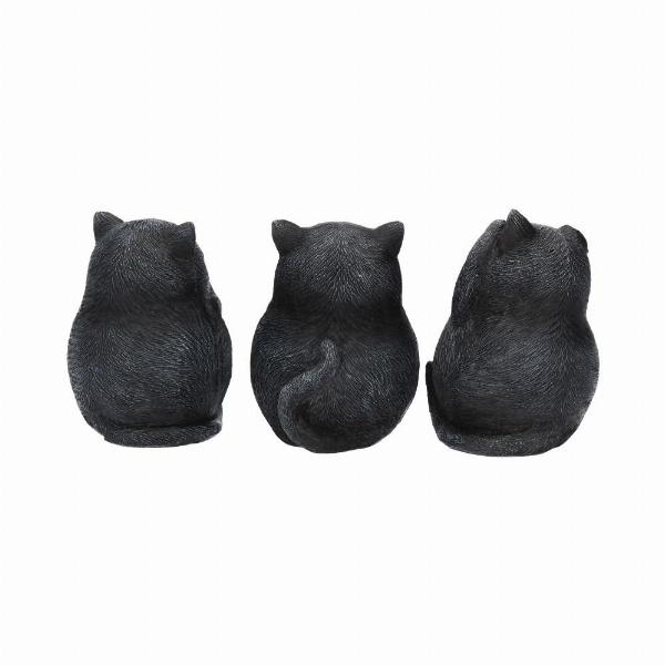 Photo #4 of product B3655J7 - Three Wise Fat Cat Figurines 8.5cm - 3 Wise Cute Cats