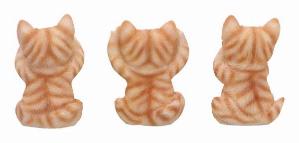 Photo #4 of product U6958A25 - Three Wise Ginger Cats Figurines (Set of 3)  See No, Hear No , Speak No Cats