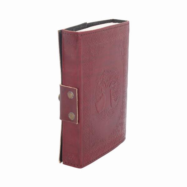 Photo #3 of product D1666E5 - Lockable Tree Of Life Red Leather Journal 13 x 18cm