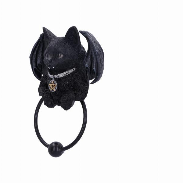 Photo #2 of product U6129W2 - Vampuss Black Bat Cat Door Knocker 20cm