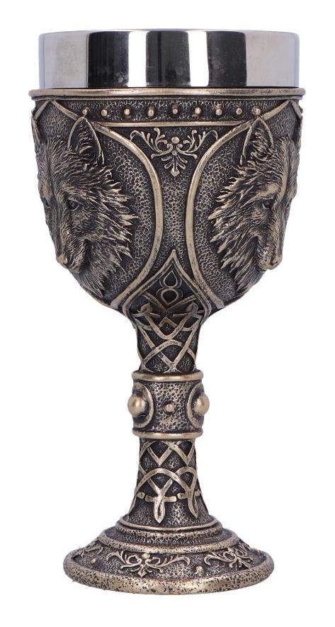 Photo #4 of product U6715A24 - Wild Thirst Medieval Wolf Chalice 20cm