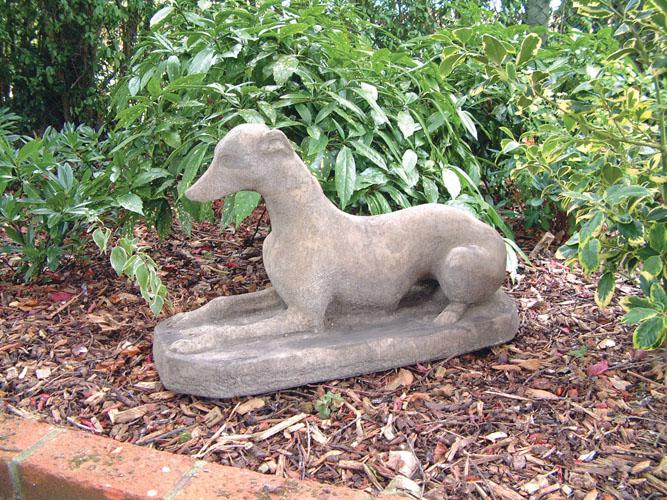 Sitting Whippet Dog Stone Garden Sculpture | Garden Statue Shop