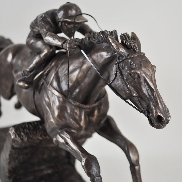 Istabraq Cold Cast Bronze Horse and Jockey Horse Racing Sculpture by