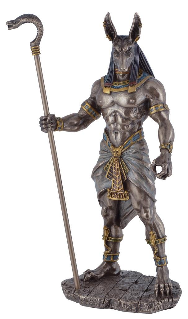 Anubis Holding Cobra Sceptre Standing Figurine | Bronze Gifts