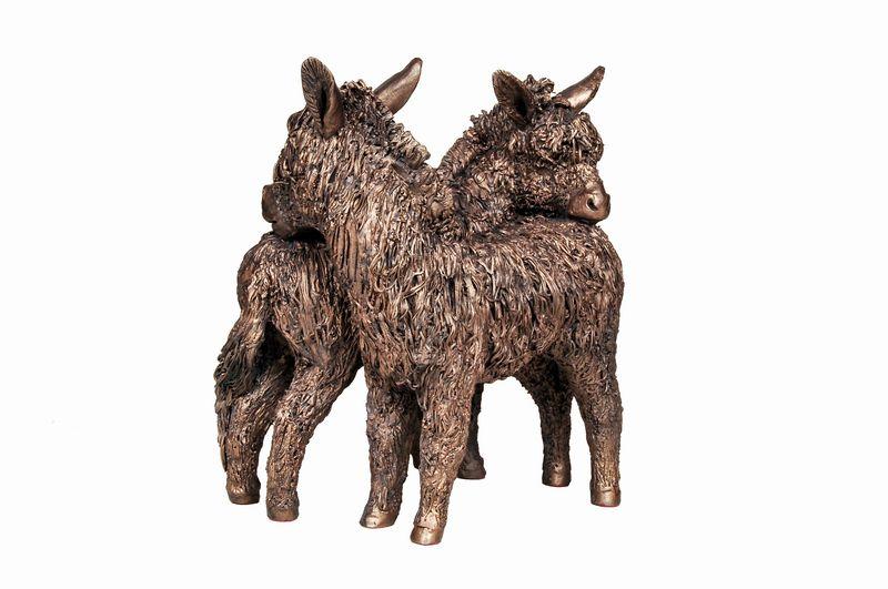 Friendly Donkeys Standing Together by Veronica Ballan (Frith Sculpture