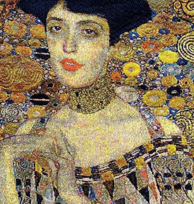 Tenture Murale Tapestry Gustav Klimt Lady With A Fan - 39x39 Pouces - Coton Multicolore