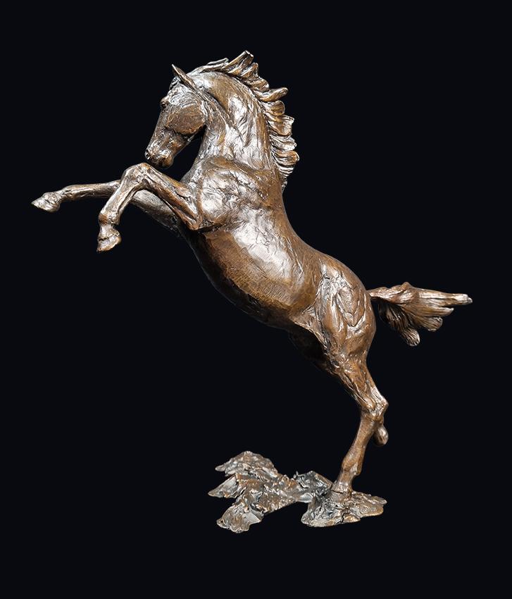 Sky Solid Bronze Horse Rearing Figurine (Limited Edition) Michael