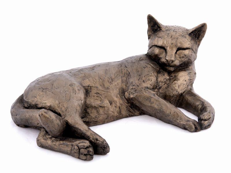 Polly - Cat Lying by Paul Jenkins (Frith Sculpture) | Bronze Gifts