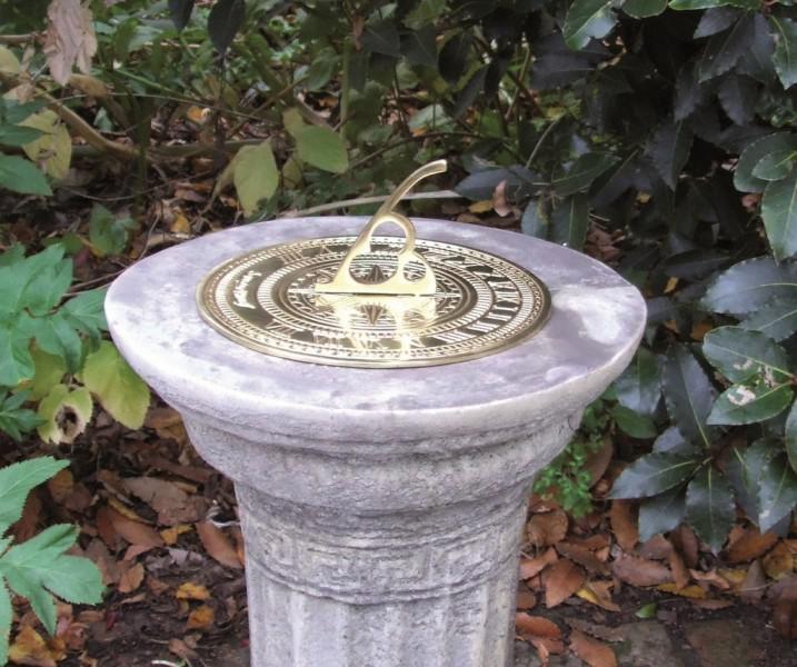 Small Stone Column with Brass Sundial Garden Statue Shop