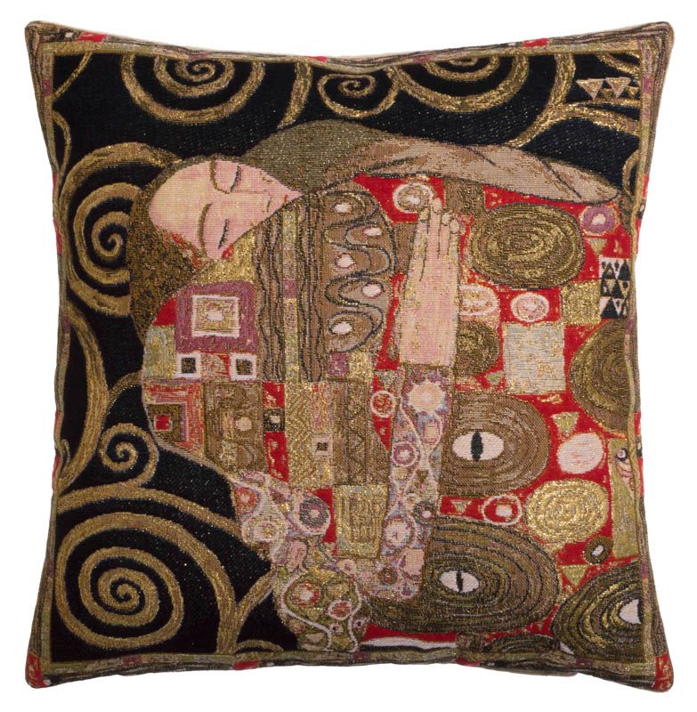 The By Gustav Klimt Woven Tapestry Cushion Cover I