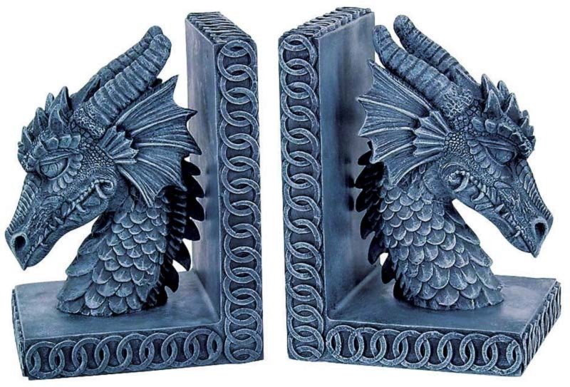 Dragon Head Bookends Set of 2 Gothic Gifts
