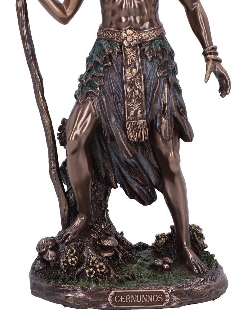Cernunnos Celtic Horned God Statue – Sitting Figure With Animals, Bronze Finish