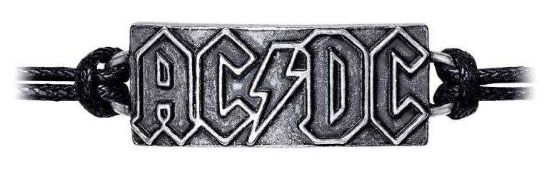 Ac/dc: Lightning Logo Pewter Chord Bracelet (Hrwl452) | Gothic Gifts