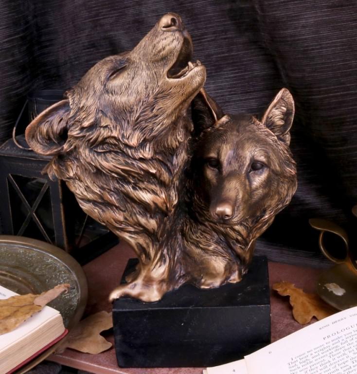 Wolf Bust Bronze Finish Bronze Gifts