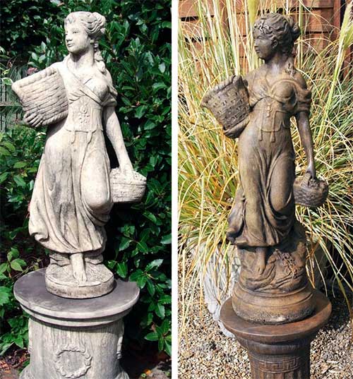 Female Bust With Optional Fluted Round Plinth - Stone Garden Ornaments &  Garden Statues in UK