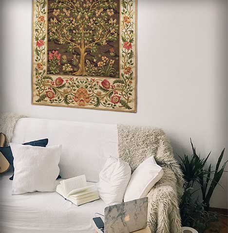 Example of hanging tapestry