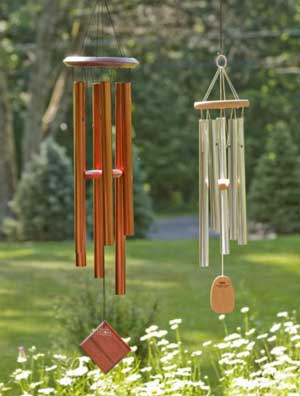 Large Wind Chimes in Garden